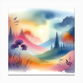 Watercolor Landscape Painting 60 Canvas Print