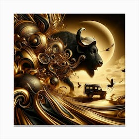 Abstract Of A Buffalo Canvas Print