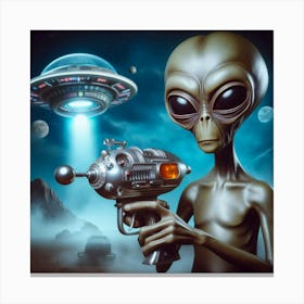 Alien With Gun Canvas Print