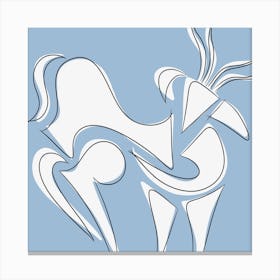 Deer On Sky Blue - abstract deer from an original painting Canvas Print