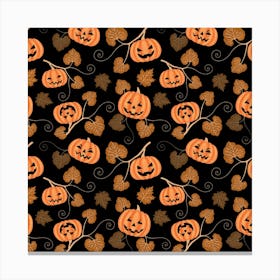 Pumpkins Pattern Canvas Print