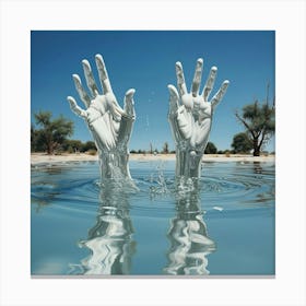 Hands In The Water Canvas Print