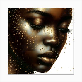 Black Woman With Gold Glitter Canvas Print