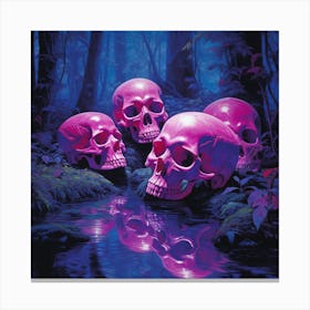 Pink Skulls Canvas Print