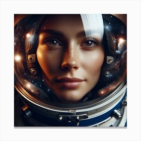 Woman Astronaut In Space 1 Canvas Print