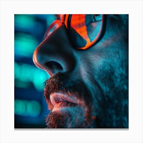 Portrait Of A Man With Glasses 6 Canvas Print