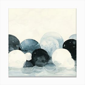 Black And White Spheres 1 Canvas Print