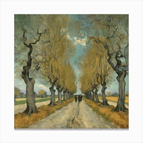 The Large Plane Trees Road Menders At Saint Rmy 1889 V 0 Canvas Print