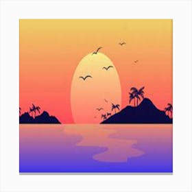 Sunset On The Beach Canvas Print