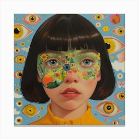 Girl With Many Eyes Canvas Print