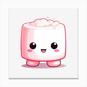 Cute Kawaii Marshmallow Canvas Print