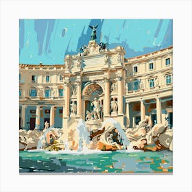 Trevi Fountain Vatican Canvas Print