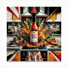 A Vibrant And Striking Illustration Of A Kitchen S 3gibjaeltq2ndqfmcpwnca Ydwdnu7qqbyl3pe 3ssfnq Canvas Print