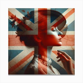 A british flag, a woman 1 Canvas Print