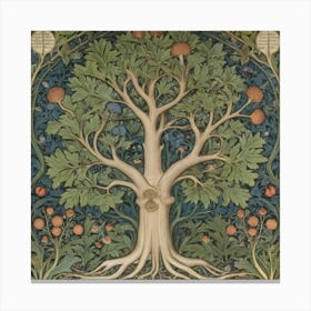 William Morris London Exhibition Poster Tree Of Life Botanical Art Print 1 Canvas Print