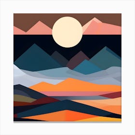 Abstract Landscape Sunset Canvas Print