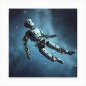 Robot In Space Canvas Print