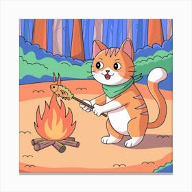 An Illustration Of An Orange Cat Cooking 9twr Edvsdatrjpbrbpksq 33gxhqmjrumvntrjshfuyq Canvas Print