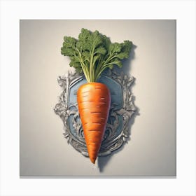 Carrot On A Shield Canvas Print