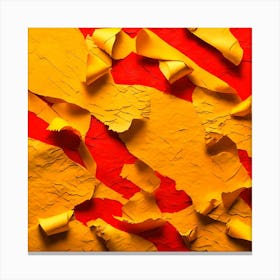 Abstract Background With Torn Paper,Torn paper background texture in yellowred color Canvas Print