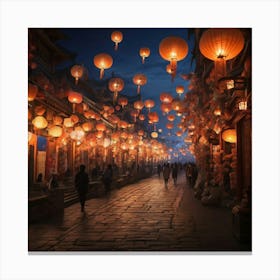 Chinese Lanterns art print Canvas Print