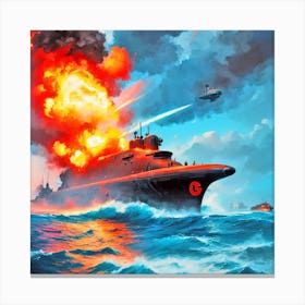 Russian Submarine Battle 1 Canvas Print