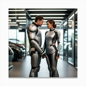 Futuristic Couple In Futuristic Suit 3 Canvas Print