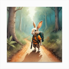 Rabbit In The Woods 13 Canvas Print