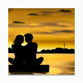 Sunset Couple Canvas Print