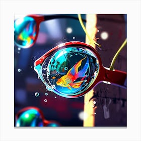 Goldfish In Glasses Canvas Print