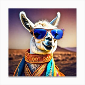 Llama With Sunglasses Canvas Print