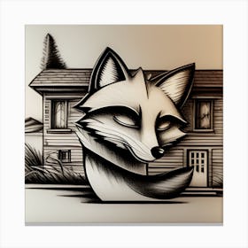 Fox In The House Canvas Print