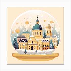 Vilnius Lithuania 2 Snowglobe Canvas Print