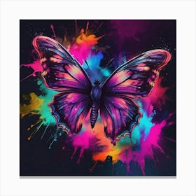 Butterfly With Paint Splashes 21 Canvas Print