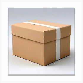 Mock Up Blank Box Parcel Cardboard Customizable Template Unprinted Clean Simple Minimalis (17) Canvas Print