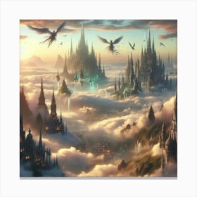 Fantasy City In The Clouds 1 Canvas Print