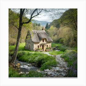 Thatched Cottage In The Woods Canvas Print