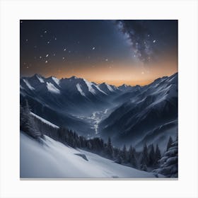 Night In The Mountains 4 Canvas Print