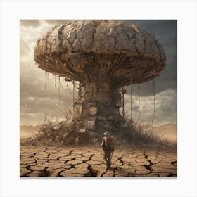 Mushroom In The Desert Canvas Print