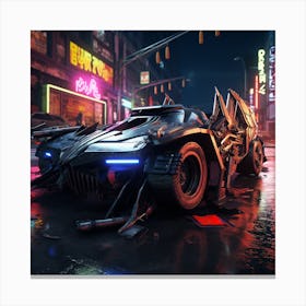 Igiracer Painting 3d Batman Next To Batmobile In Apocalyptic Ne 2f5bfceb 7f56 4d18 819e 308a2ee9af87 Canvas Print
