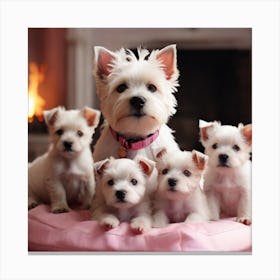 Family Of Dogs Canvas Print