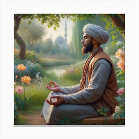 Islamic Man Meditating Canvas Print