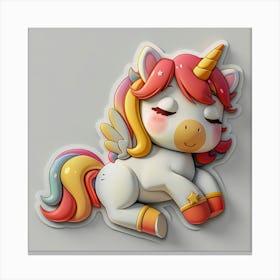 Unicorn Laying Down Canvas Print