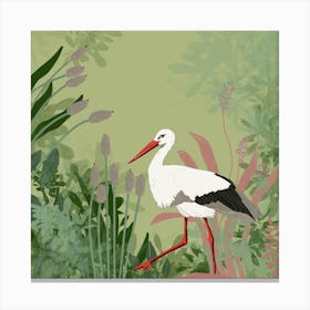 Stork In The Jungle Canvas Print