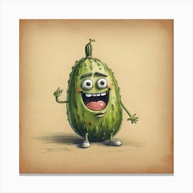 Cucumber With A Smile Canvas Print