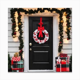 Christmas Door 180 Canvas Print