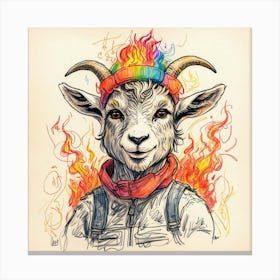 Rainbow Goat 6 Canvas Print