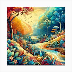 Colorful Forest 3 Canvas Print