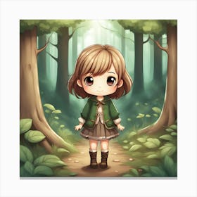 Little Explorer in the Woods Canvas Print