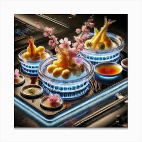 A Futuristic Dish Called Sakura Tempura Platter, Canvas Print